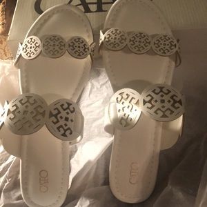 NWT Cato Medallion sandals.  White with a gold inlay.  Super comfortable.
